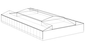 covered arena with sliding roof technical drawing
