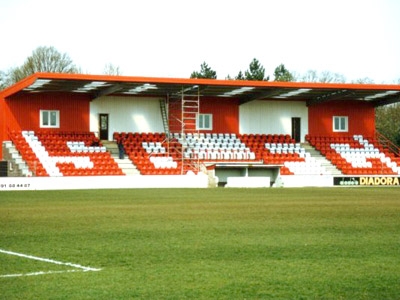Small football stand built in the 1980s Image